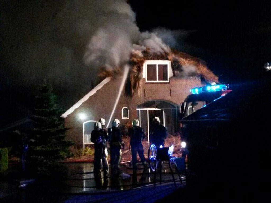 Woningbrand na blikseminslag